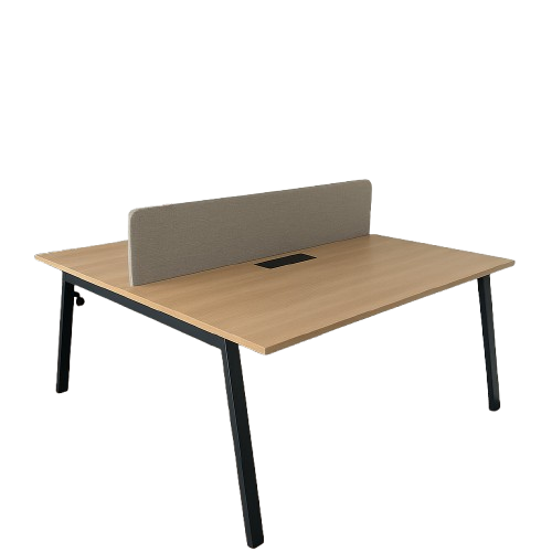 Bureau multiposte L140xl80xh75 - Bois et Métal - 2 postes
