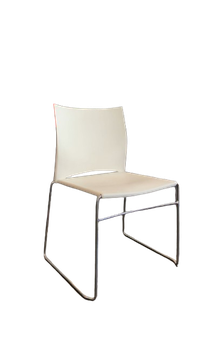 Chaise en Plastique Blanc avec Pieds Métalliques Gris