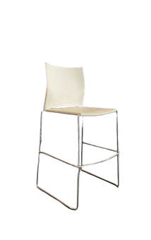 Chaise haute blanche sans accoudoirs plastique avec piètement métal
