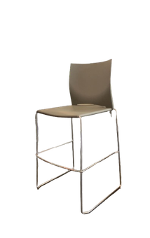 Chaise Haute Grise sans accoudoir plastique avec piètement métal