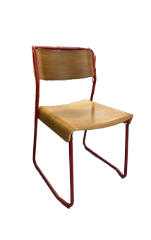 Chaise Bois et Métal Rouge