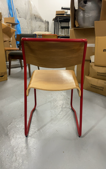 Chaise Bois et Métal Rouge