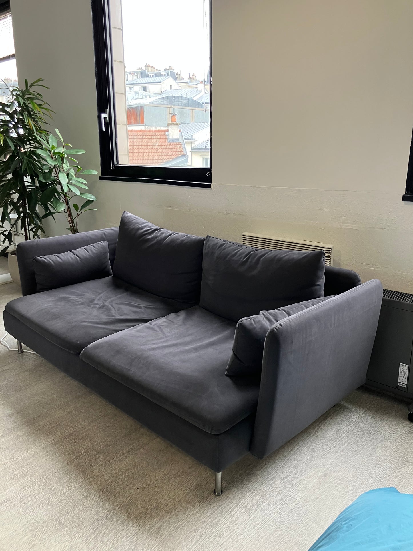 Canapé L200xl95xh70 Gris foncé