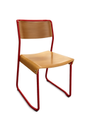 Chaise Bois et Métal Rouge