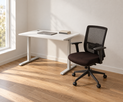 Pack étudiant confort : bureau assis-debout 120x80 et fauteuil de bureau