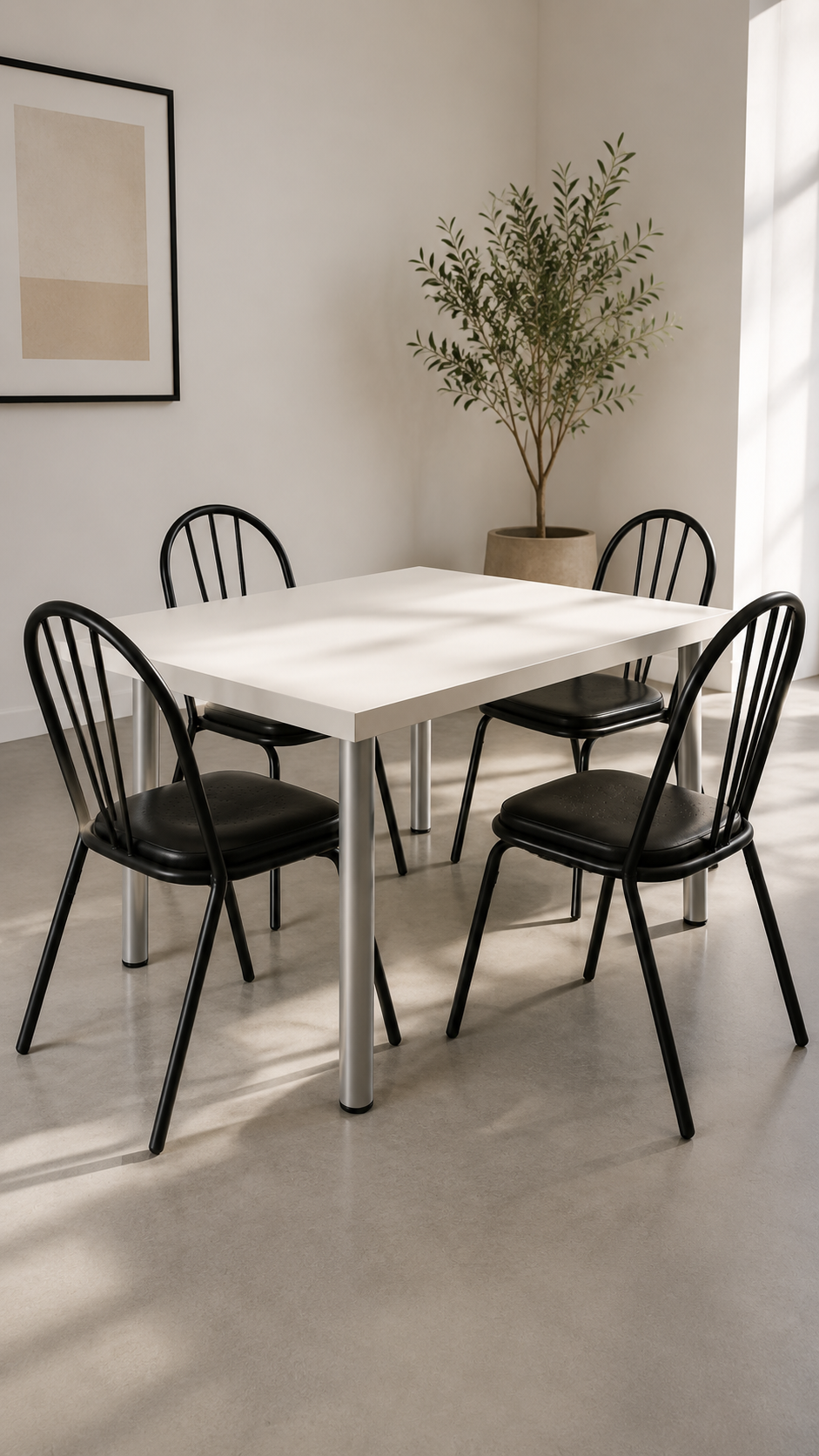 Chaise Métal et Cuir Noir