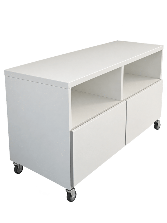 Armoire basse en bois blanc