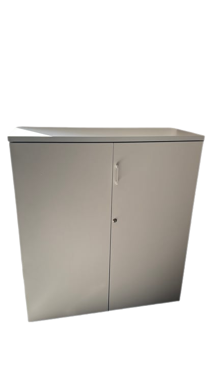 Armoire basse mélaminé blanc - face