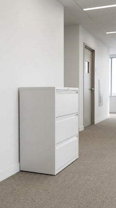 Armoire basse métal blanche