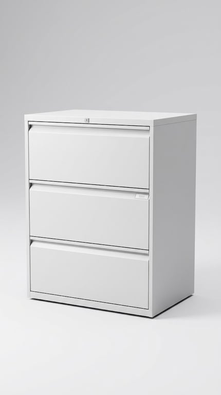 Armoire basse métal blanche