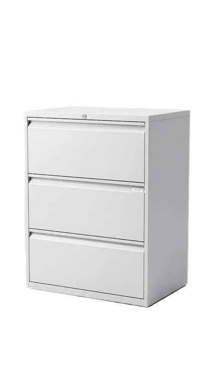 Armoire basse métal blanche