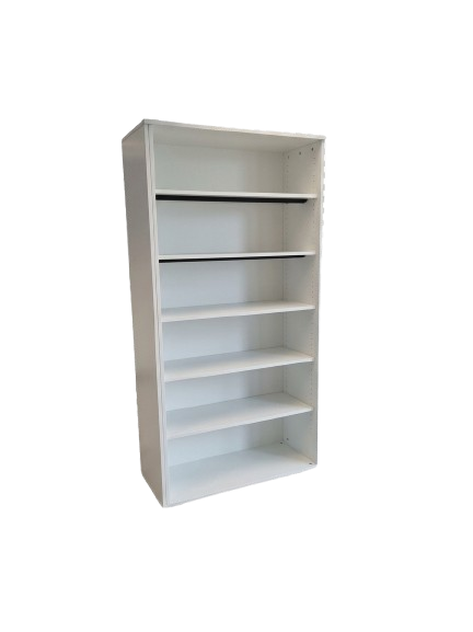 Armoire haute 6 étagères bois blanc
