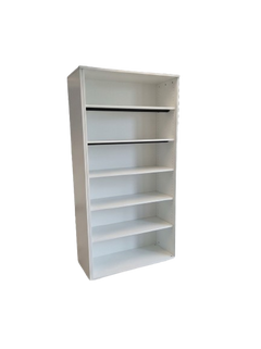 Armoire haute 6 étagères bois blanc