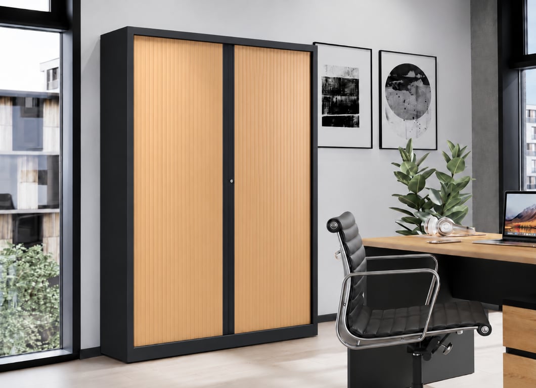 Armoire haute avec portes coulissantes