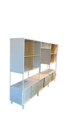 Bibliothèque avec portes battantes 210x163 cm