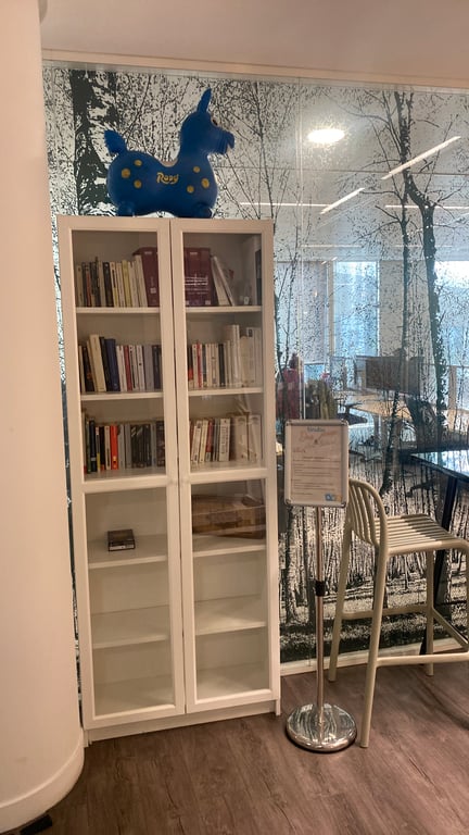 Bibliothèque en bois blanche - ambiance