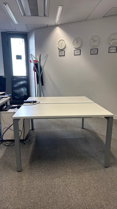 Bureau bench 2 places Bois mélaminé 120x140 - face