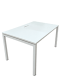 Bureau droit 120x80 cm blanc bois et métal