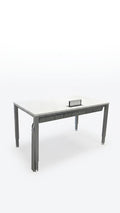 Bureau droit 140 x 80 blanc mélaminé - Réglable en hauteur