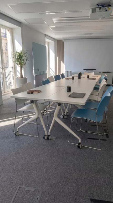 Bureau droit blanc 120x60 avec roulettes