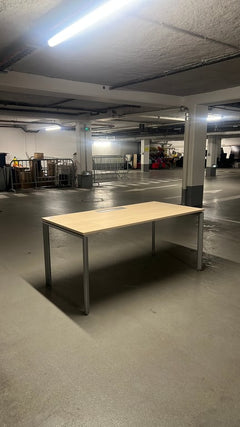 Bureau droit chêne clair 160x80 cm - 3-4