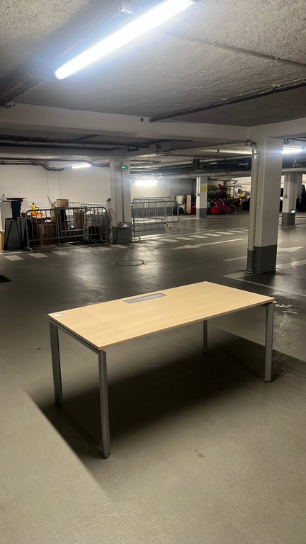 Bureau droit chêne clair 160x80 cm - ambiance