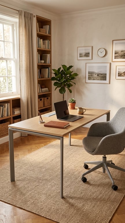 Bureau droit chêne clair 160x80 cm