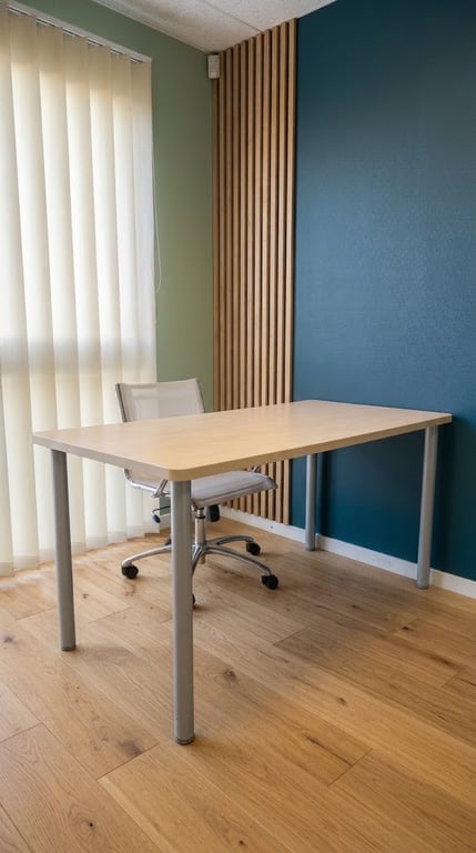Bureau droit chêne clair et métal 140x70