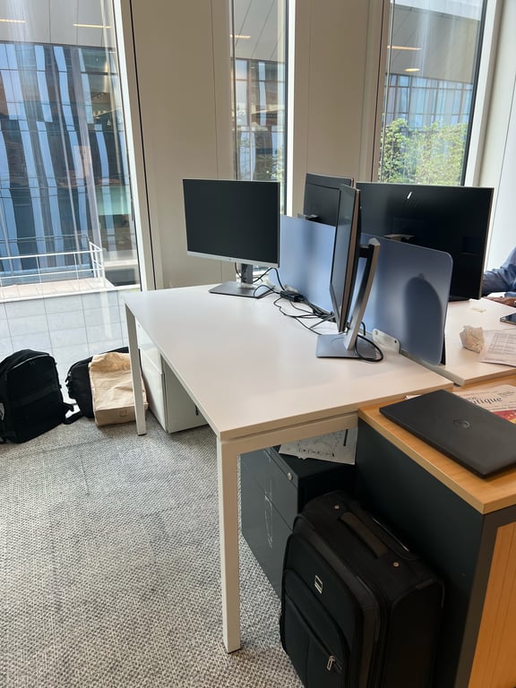Bureau multiposte 2 personnes blanc