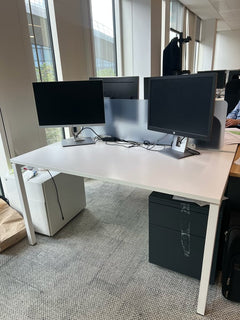 Bureau multiposte 2 personnes blanc