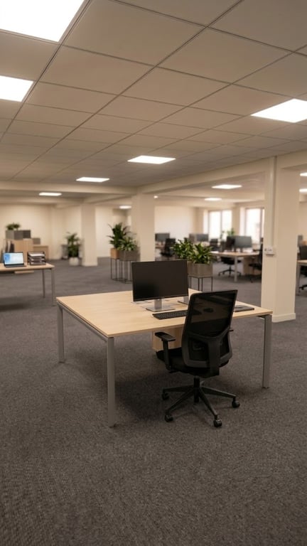 Bureau multiposte 2 places chêne mélaminé