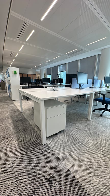 Bureau multiposte 2 postes 140 x 160 blanc - 3-4