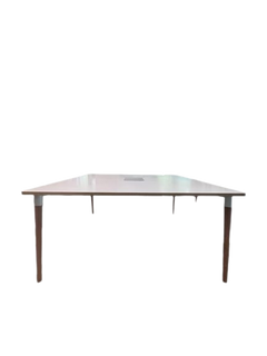 Bureau multiposte 2 postes blanc Bois mélaminé