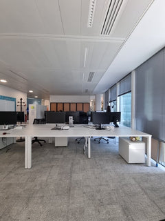 Bureau multiposte 4 personnes blanc - face