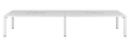 Bureau multiposte 4 personnes blanc