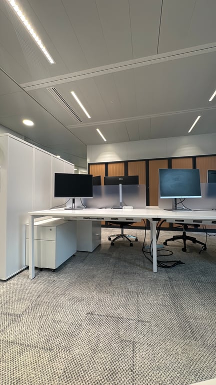 Bureau multiposte 6 postes blanc - face