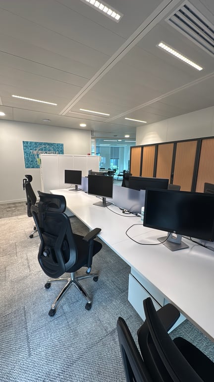 Bureau multiposte 6 postes blanc - ambiance