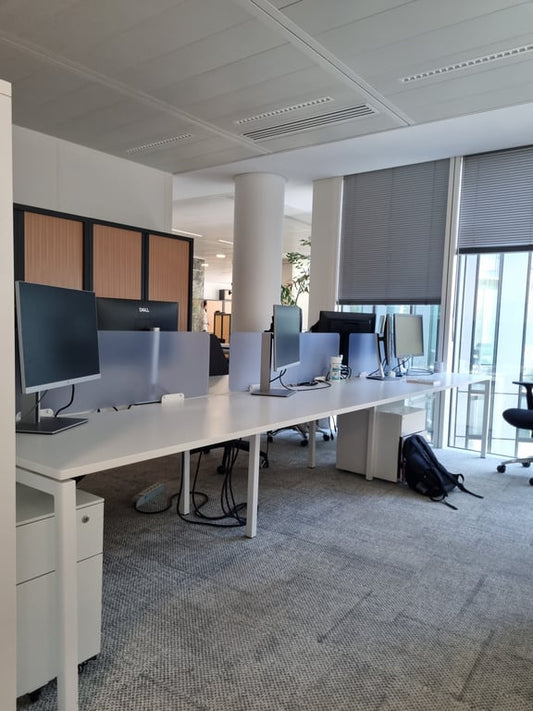 Bureau multiposte 6 postes blanc