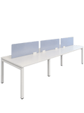 Bureau multiposte 6 postes blanc