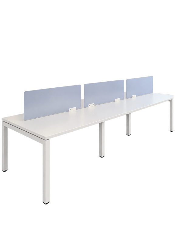 Bureau multiposte 6 postes blanc