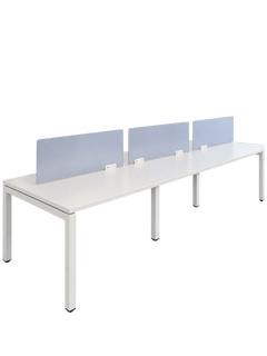 Bureau multiposte 6 postes blanc