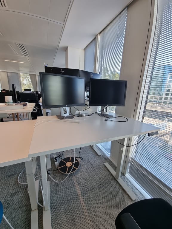 Bureau réglable électrique Blanc 120x80 - face