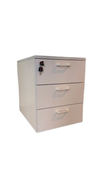 Caisson rangement 3 tiroirs blanc
