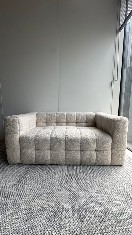 Canapé rectangulaire 2 places Beige 150x80x61 - face