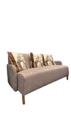 Canapé 2 places tissu gris clair 140 cm