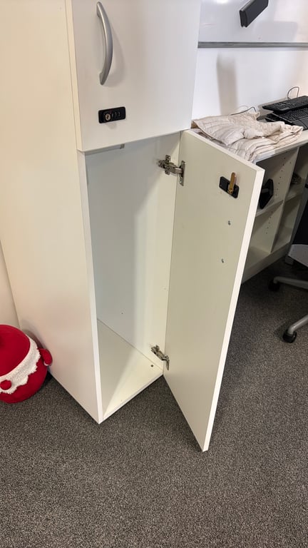 Casier de rangement en bois blanc - portes