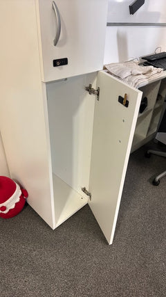 Casier de rangement en bois blanc - portes