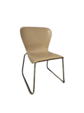 Chaise cafétéria empilable plastique/métal crème