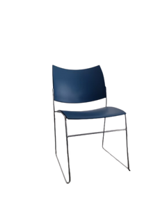 Chaise de réunion Casala Curvy bleue marine