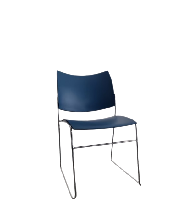 Chaise de réunion Casala Curvy bleue marine
